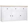 Image de Buffet Blanc 135x40x80 Cm Pin Solide Gamme Panama Vidaxl