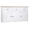 Image de vidaXL Buffet Blanc 135x40x80 cm Pin solide Gamme Panama 282705