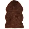 Image de Tapis 60 X 90 Cm Peau De Mouton Synthétique Marron Vidaxl