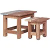 Image de Tables Gigognes 2 Pcs Bois D'acajou Massif Vidaxl