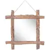 Image de Miroir À Bûches Naturel 70x70 Cm Bois De Teck Recyclé Vidaxl