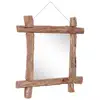 Image de Vidaxl miroir à bûches naturel 70x70 cm bois de teck recyclé