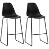 Image de Chaises De Bar Lot De 2 Noir Plastique Vidaxl