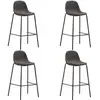 Image de Chaises De Bar Lot De 4 Gris Foncé Tissu Vidaxl
