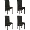 Image de Chaises À Manger Lot De 4 Noir Tissu Vidaxl