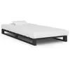 Image de Cadre De Lit De Palette Sans Matelas Gris 100x200cm Bois Massif Vidaxl