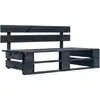 Image de Banc Palette De Jardin Bois Noir Vidaxl