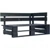 Image de Banc D'angle Palette De Jardin Bois Noir Vidaxl