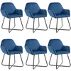 Image de Chaises À Manger Lot De 6 Bleu Velours Vidaxl