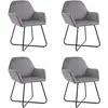 Image de Chaises À Manger Lot De 4 Gris Velours Vidaxl