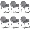 Image de vidaXL 6x Chaises de Salle à Manger Chaises à Dîner Chaises de Repas Sièges de Cuisine Chaises de Salon Bureau Maison Gris 277010