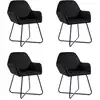 Image de Chaises À Manger Lot De 4 Noir Velours Vidaxl