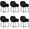 Image de Chaises À Manger Lot De 6 Noir Velours Vidaxl