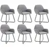 Image de Chaises À Manger Lot De 6 Gris Clair Tissu Vidaxl