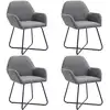 Image de Chaises À Manger Lot De 4 Gris Foncé Tissu Vidaxl