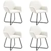 Image de Chaises À Manger Lot De 4 Crème Tissu Vidaxl