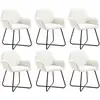 Image de Chaises À Manger Lot De 6 Crème Tissu Vidaxl