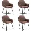 Image de Chaises À Manger Lot De 4 Marron Tissu Vidaxl