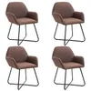 Image de vidaXL Chaises de salle à manger 4 pcs Marron Tissu