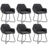Image de Chaises À Manger Lot De 6 Noir Tissu Vidaxl