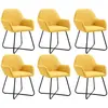 Image de Chaises À Manger Lot De 6 Jaune Tissu Vidaxl