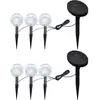 Image de Lampes De Jardin À Led 6pcs Ancrage À Piquet Et Panneau Solaire Vidaxl