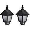 Image de Appliques Murales Solaires 2 Pcs Avec Capteur De Mouvement Noir Vidaxl