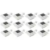Image de Lampes Solaires À Led Carrées D'extérieur 12 Pcs 12 Cm Blanc Vidaxl
