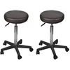 Image de vidaXL 2x Tabourets de Bureau Tabourets de Travail Siège de Bureau Chaise à Roulette Pivotant Tabouret à Roulettes Marron 277178