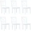 Image de Chaises À Manger Lot De 6 Blanc Bois D'hévéa Massif Vidaxl