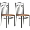 Image de Chaises À Manger Lot De 2 Marron Mdf Vidaxl