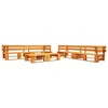 Image de Salon de jardin - vidaXL - Palette 6 pcs - Bois massif - Marron miel - Résistant aux intempéries