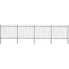 Image de vidaXL Clôture de jardin avec dessus en forme de lance en acier 671 x 150 cm Noir 277632