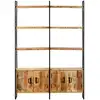 Image de Vidaxl bibliothèque à 4 niveaux 124x30x180 cm bois de manguier brut