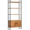 Image de Bibliothèque À 4 Niveaux 80x30x180 Cm Bois D'acacia Massif Vidaxl