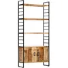 Image de Bibliothèque À 4 Niveaux 80x30x180 Cm Bois De Manguier Brut Vidaxl