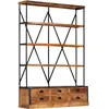Image de vidaXL Bibliothèque à 4 étagères avec 6 tiroirs 122x36x181 cm Manguier 284423