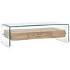 Image de Table Basse Clair 98x45x31 Cm Verre Trempé Vidaxl