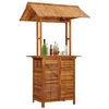 Image de Table de bar dextérieur avec toit - VIDAXL - 45909 - Bois dacacia - Marron - Rectangulaire