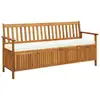 Image de Banc De Rangement Avec Coussin 170 Cm Bois D'acacia Solide Vidaxl