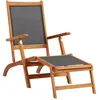 Image de Chaise Longue D'extérieur Bois D'acacia Massif Et Textilene Vidaxl