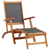 Image de vidaXL Chaise longue Bois dacacia solide et textilène