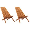 Image de Chaises Pliables D'extérieur Lot De 2 Bois D'acacia Solide Vidaxl