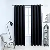 Image de Rideaux Occultants Avec Anneaux En Métal 2 Pcs Noir 140x245 Cm Vidaxl