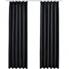 Image de Rideaux Occultants Avec Crochets 2 Pcs Noir 140x225 Cm Vidaxl