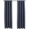 Image de Rideaux Occultants Avec Anneaux Métal 2pcs Anthracite 140x175cm Vidaxl