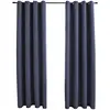 Image de Rideaux Occultants Avec Anneaux Métal 2pcs Anthracite 140x245cm Vidaxl