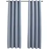 Image de Rideaux Occultants Avec Anneaux En Métal 2 Pcs Gris 140x175 Cm Vidaxl