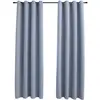 Image de Rideaux Occultants Avec Anneaux En Métal 2 Pcs Gris 140x225 Cm Vidaxl
