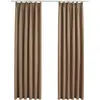Image de Rideaux Occultants Avec Crochets 2 Pcs Taupe 140x175 Cm Vidaxl